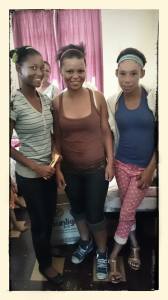 Monique Rooi, Drieka & Melinda Botes checking into thier new hostel at Clavinia